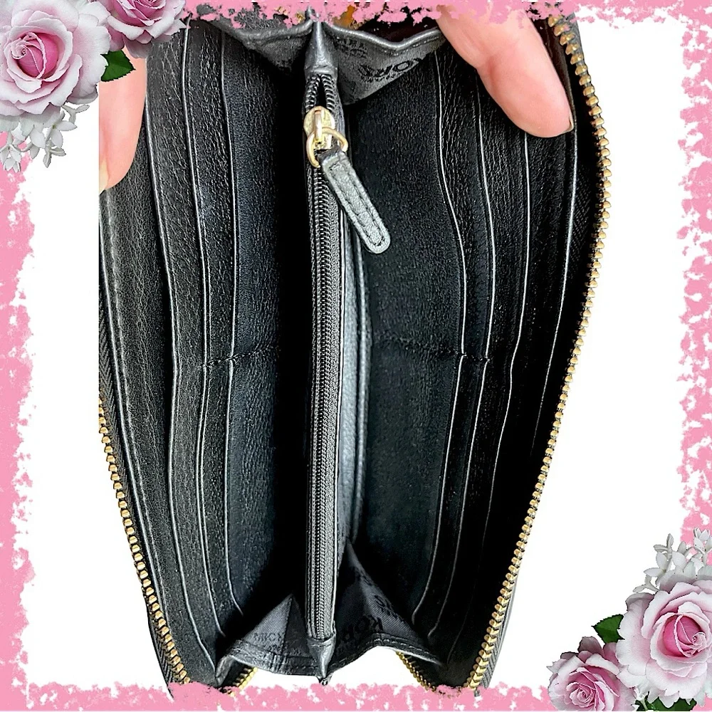 BUNDLE! Michael Kors Black Leather Full Zip Continental Wallet and Small Purse - Picture 14 of 16